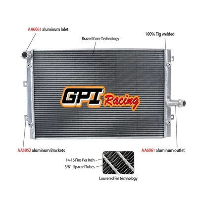  RADIADOR DE ALUMINIO PARA VOLKSWAGEN GOLF GTI MK5 2.0T BPY 2006-2009 2008 2007 MT Foto 1 de 4