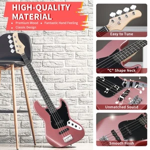 Kjazz 46" Electric Bass Guitar School Band Basswood With Bag for Beginner - Picture 1 of 8
