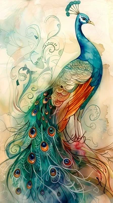 Animales Pájaro Pavo Real Lienzo Abstracto Decoración del Hogar Arte de Pared Carteles Impresiones Pintura Foto 1 de 4