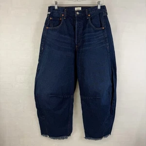 Citizens of Humanity Horseshoe Jeans Bravo Wash High Rise Wide Leg Raw Hem Sz 28 - Picture 1 of 11