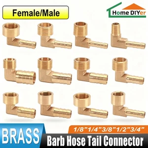 Conector de manguera de codo hembra/masculino BSP de latón de 1/8"~3/4" combustible agua gas - Imagen 1 de 42