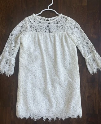 Vestido de Dama de honor Juvenil David’s Flor Niña, $90 Minorista, Encaje Marfil, Talla 5 Foto 1 de 4