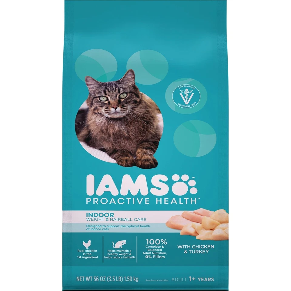 Cuidado de peso y bola de pelo Iams Proactive Health 3,5 lb. Sabor pollo y pavo Foto 1 de 1