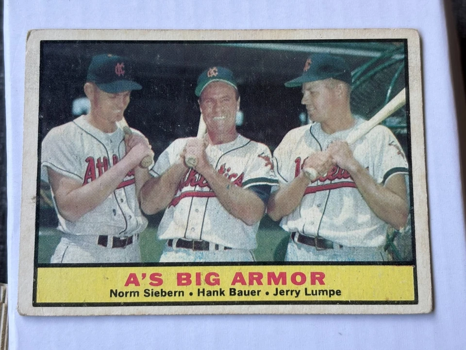 1961 Topps - Hank Bauer, Norm Siebern, Jerry Lumpe #119 - Image 1 of 1