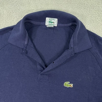 ВИНТАЖНЫЙ IZOD Lacoste рубашка-поло мужской M синий коротким рукавом логотип гольф повседневный опрятный - Изображение 1 из 4