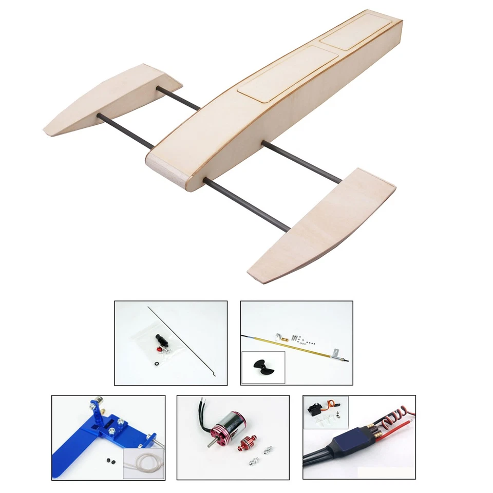 RC Speed Boat Wooden Sponson Outrigger Shrimp Speed Boat Model Kits Radio2994 - Bild 1 von 1