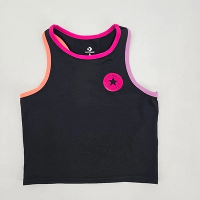 Converse Kids' Black Tank Top with Pink and Orange Accents Size S - Image 1 of 3