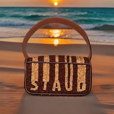 ¡Bolso vegano STAUD Tommy con cuentas! Cuentas extra ¡Preciosas! Usado en excelente estado! Foto 1 de 4