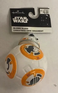 Hallmark Star Wars BB8 Vidrio Soplado Adorno Fuerza Despertar NAVIDAD Película NUEVO - Imagen 1 de 8