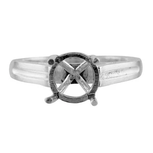 Solitaire 8MM Round Shape Semi Mount Soliatire Women Ring 925 Sterling Silver - Picture 1 of 3