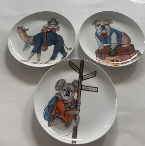 West Elm Rachel Kozlowski Travel Themed Plates Set Of 3 - Picture 1 of 9