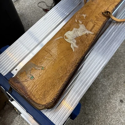 Estojo de couro feito à mão para rifle espingarda Birddog codorna iniciais RGL 49”  - Imagem 1 de 4