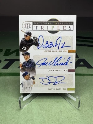 National Treasures Triples 2021 automático Ozzie Guillén, Joe Girardi, David Ross/10 Foto 1 de 2