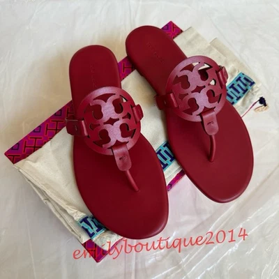 NUEVO EN CAJA Sandalias Tory Burch Miller Talla 10 Tory Rojo Cuero de becerro 90582 Foto 1 de 4