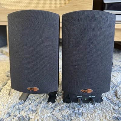 2 Klipsch ProMedia THX 2.1 Satellite Speakers ONLY With Stands Black Tested - Image 1 of 4