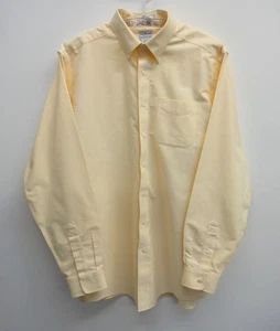 L.L.BEAN BUTTON DOWN SHIRT MEN'S L LARGE 16 1/2-37 LIGHT PALE YELLOW LONG SLEEVE - Picture 1 of 14