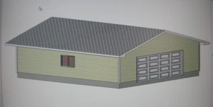 PERMIT READY 28' X 32' GARAGE PLAN DRAWN TO SCALE BLUEPRINTS AND MATERIALS LIST - Picture 1 of 5