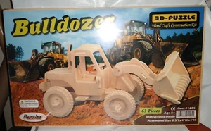 WOODCRAFT CONSTRUCTION KIT - BULLDOZER 3D PUZZLE NEW SEALED #1205 - Picture 1 of 2