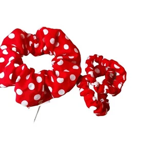 Scrunchies Girl's Hair Accessories Size S/XS 3Pcs Set  Polka Dot Ponytail. - Picture 1 of 6