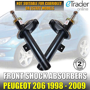 Peugeot 206 Front Shock Absorber PAIR Shockers Dampers 98-09 Shocks Inc Diesel