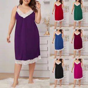 Plus Size Womens Lace Babydoll Nightdress Lingeries Sleepwear Nightgowns Pyjamas - Picture 1 of 30