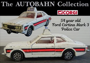 1972 FORD CORTINA MARK 3; UK POLICE CAR; VINTAGE 1:43 SCALE CORGI DIECAST MODEL - Picture 1 of 17