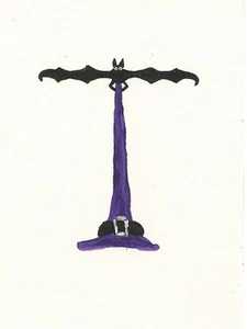 LIBRO DE RECORTES HALLOWEEN ALFABETO LETRA T 1.5X2 Ryta casa de muñecas impresión arte bruja 🍁 - Imagen 1 de 1