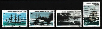 Estampillas definitivas de barcos/barcos x4 1c-15c, Islas Cocos, emitidas 1976 - usadas/en muy buen estado Foto 1 de 3