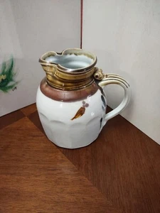 VINTAGE Michael Crumb 1980 Studio Artisan Pottery Pitcher Signed 6.5" Tall - Picture 1 of 10