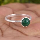 Valentine day Silver tone ring for boys and girls with Malachite gemstone