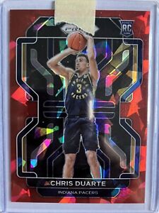 Chris Duarte 2021-22 Panini Prizm Red Cracked Ice Rookie #315 Indiana Pacers