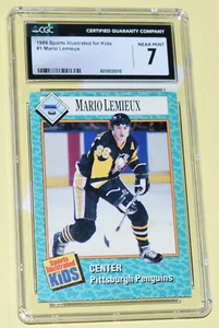 1989 Sports Illustrated For Kids #1 Mario Lemieux Pittsburgh Penguins CGC 7 NM - Picture 1 of 2