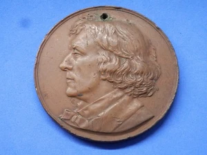 Bronze Medallion Sir Henry Irving 1891 Bram Stoker Dracula Theatre BHM 3416 - Picture 1 of 7