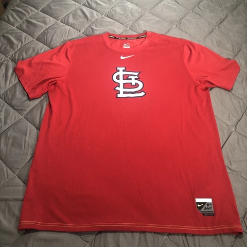 St. Louis Cardinals T Shirt Mens Large Nike BSBL Dri Fit MLB Authentic Cover