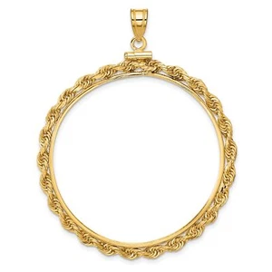 14k Yellow Gold Knotted Rope Screw Top Austria 4 Ducat Coin Bezel - Picture 1 of 7