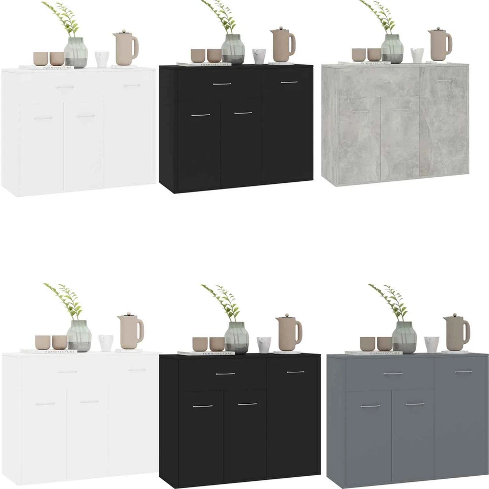 Kommode Sideboard Mehrzweckschrank Schrank Tisch Mit 1 Schublade&3 Türen Modern - Bild 1 von 1