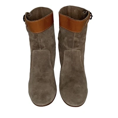 Sebago Dark Taupe Suede Sides w/Tan Leather ‘Nell’ Ankle Boots Sz 9.5 - Image 1 of 4