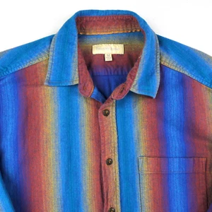 The Territory Ahead Shirt Medium Aztec Southwest Ombre Stripe Long Sleeve Button - Picture 1 of 17