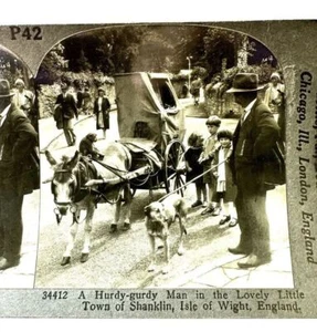 Stereoview Card Keystone P42 34412 Organ Grinder Man Shanklin Isle Wight England - Picture 1 of 4