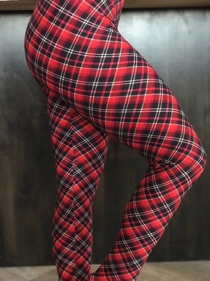 Leggings a Cuadros Navideños Suaves M L Vacaciones A Cuadros OS Foto 1 de 4
