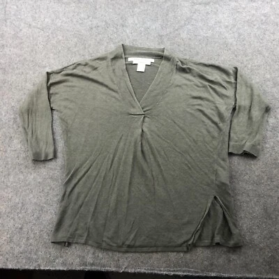 Top Max Studio para mujer gris medio de lino manga 3/4 tejido Foto 1 de 4