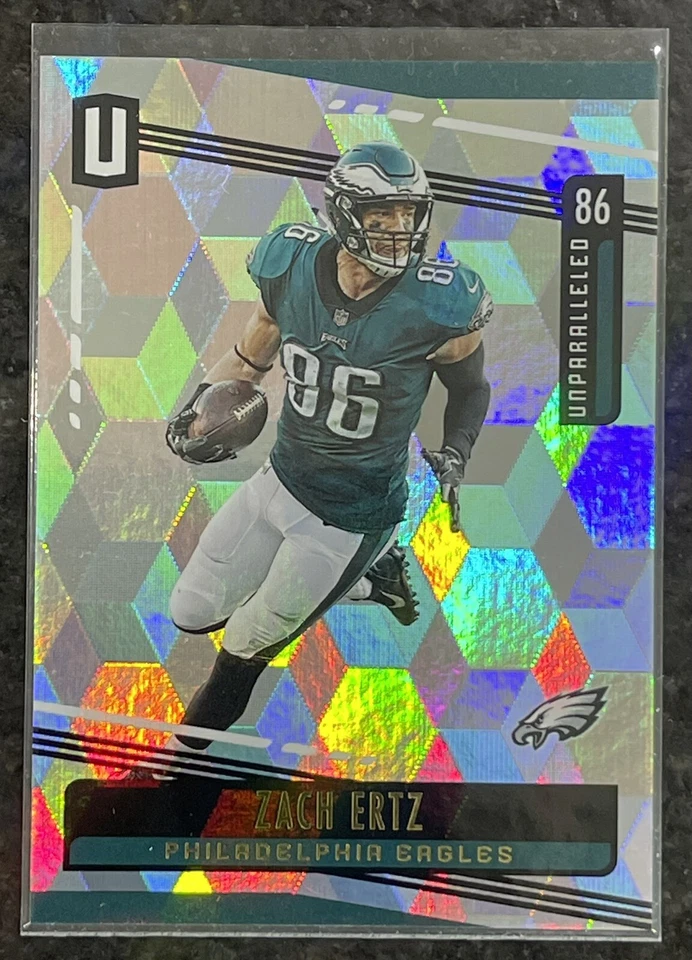 2019 Panini Unparalleled Cubic Refractor Prizm Zach Ertz #’d /135 - Image 1 of 3