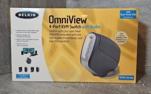 Belkin OmniView 4-Port KVM Switch mit Audio F1DH104U Soho Serie Neu mit Box Neu im Karton - Bild 1 von 11