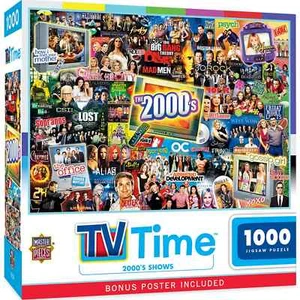 Masterpieces TV Time - 2000's Shows 1000 Piece Jigsaw Puzzle, Kids & Adults - Picture 1 of 5