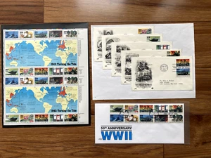 1943: WWII: Turning the Tide, 2 Full Panes with Selvedge, MNH, Artmaster Cover - Picture 1 of 4
