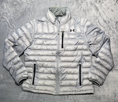 Chaqueta Under Armour Para Hombre Grande Gris ColdGear Infrarrojo Abombado Cremallera Completa Foto 1 de 4