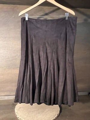 Alberto Makali MUJER MARRÓN Imitación Gamuza Falda Talla 14 POLIÉSTER SPANDEX CREMALLERA TRASERA Foto 1 de 4