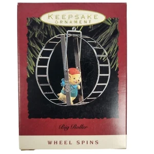 Hallmark Big Roller Hamster Wheel Keepsake Ornament 1993 IOB QX5352 - Imagen 1 de 5
