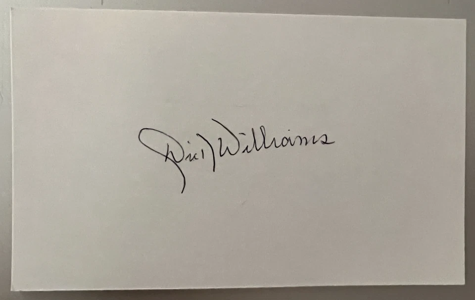 DICK WILLIAMS HOF AUTH. AUTOGRAPHED 3 X 5 INDEX A'S, PADRES, EXPOS NM - Image 1 of 1