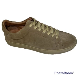 NEW FRYE ASTOR LOW LACE Up Sneakers Mens 9M Mushroom Silky Suede Sample - Picture 1 of 16
